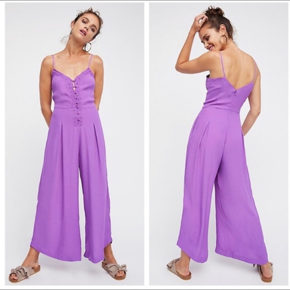 Free People Fuchsia Jumpsuit